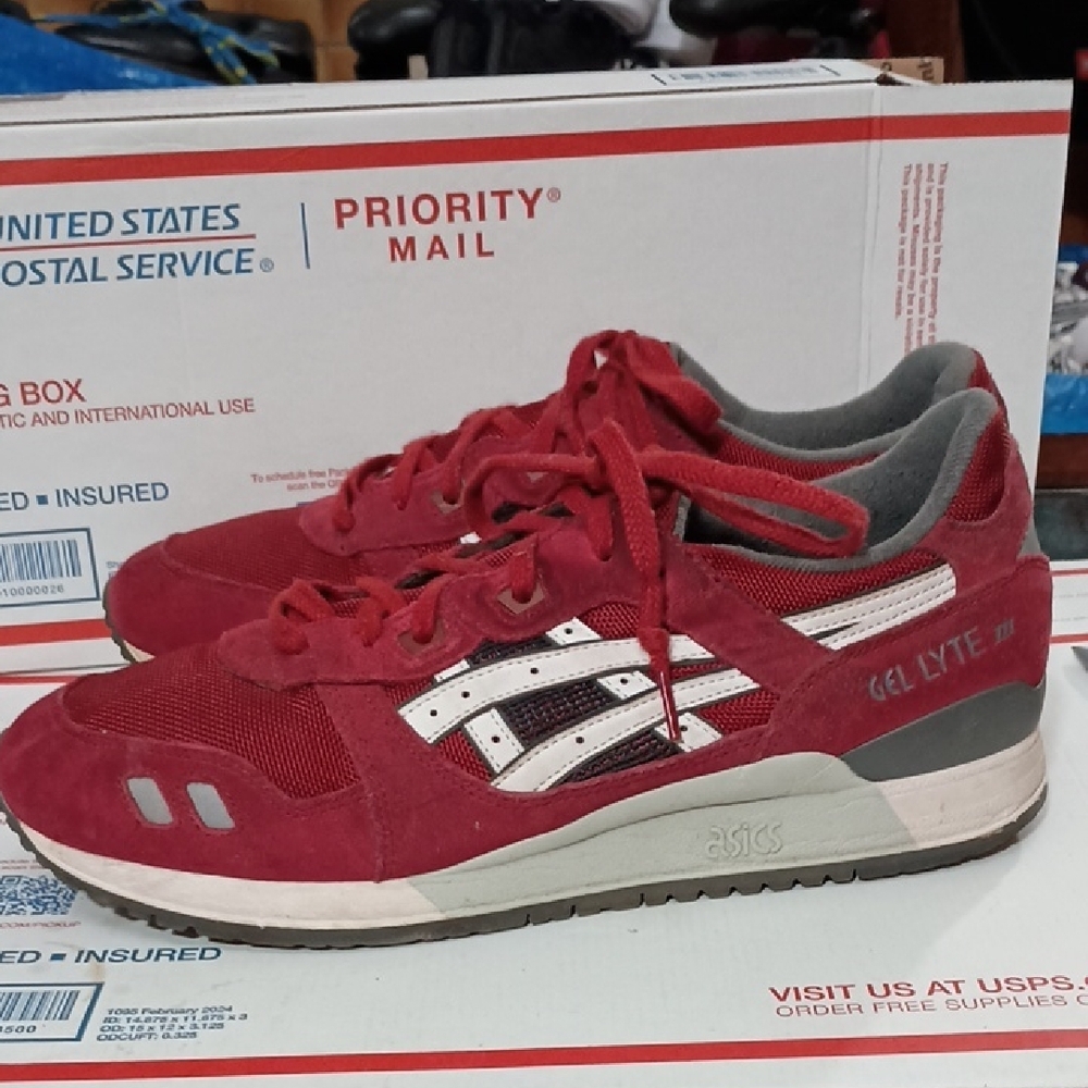 Asics  1990 Gel Lyte III Red Sneakers Size 13/47